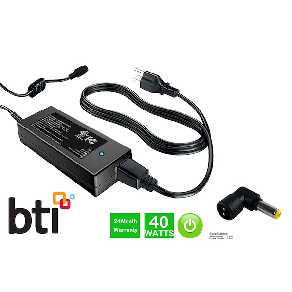Battery Technology AC POWER ADAPTER FOR TOSHIBA ULTRABOOK (PORTEGE Z830, Z835, Z930) 19V/40W AC-1940103 - main
